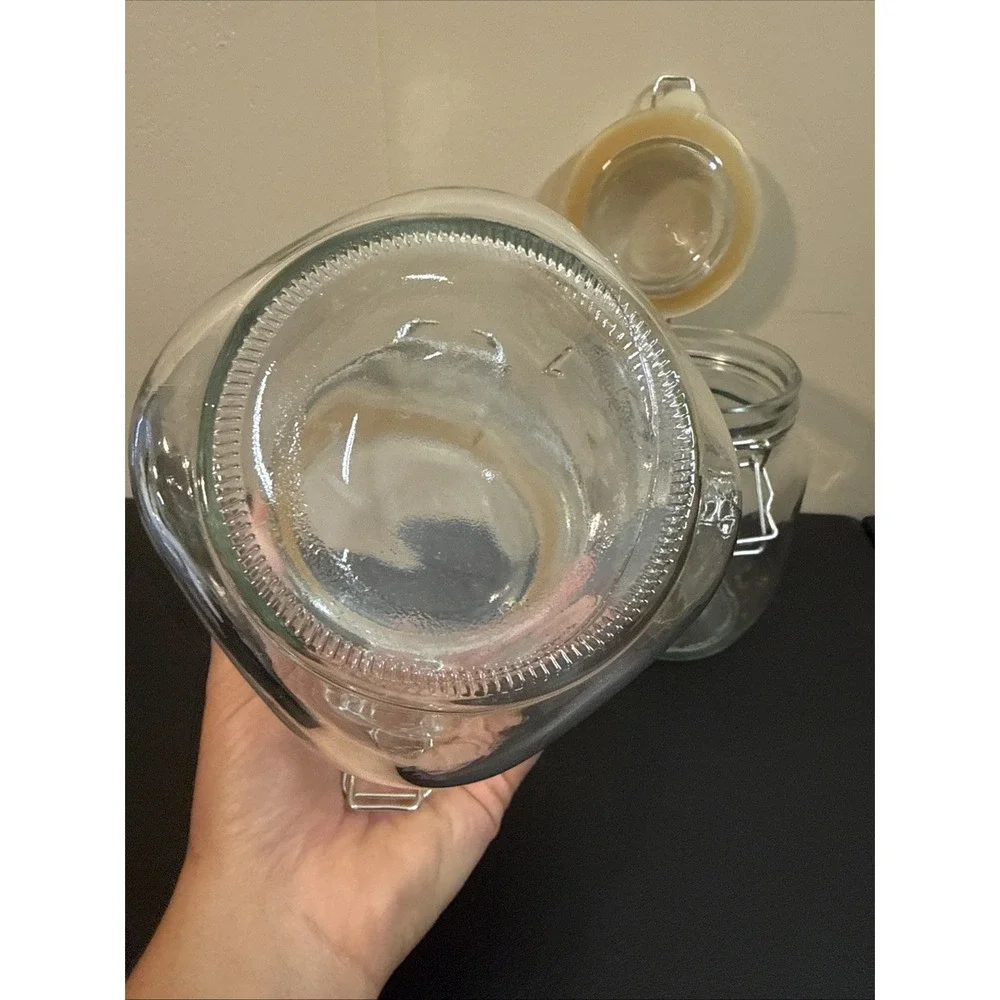 Glass Clamp Lid Jars W/Seals.  Great For Kitchen Storage Set Of 2